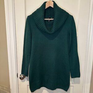 SALE 2/25 H&M Cowel Neck Sweater Dress- Dark Green, Size Small